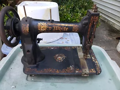 Antique WHITE SEWING MACHINE Co Treadle Sewing Machine ONLY  • $25
