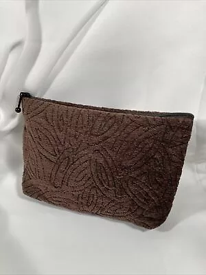 Brown Cotton Tapestry Chenille Makeup Bag/Clutch In Style Of MARUCA • $14