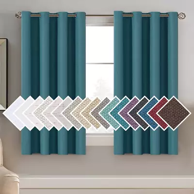 Linen Blackout Curtain 54 Inches Long For Bedroom / Living Room Thermal Insulate • $24.90