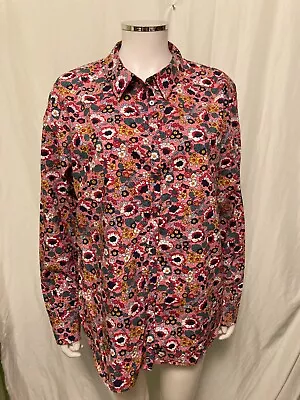 Boden Multicolor Floral Print Button Down Shirt Blouse 16/18R • $17