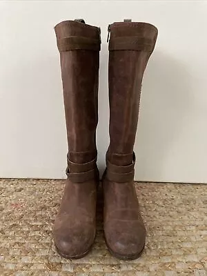 UGG Australia  Darcie  Brown Leather Tall Riding Style Boots Sz 9.5 1004172 • $39