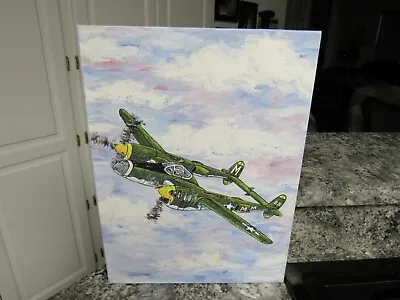 Paintings On Canvas Hand Painted Vintage Airplanes 16  X 12  And 2  Thick   • $16.95