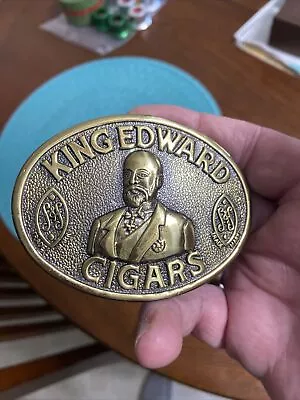 Vintage King Edward CIGARS Tobacco Solid Brass Belt Buckle NOS • $15