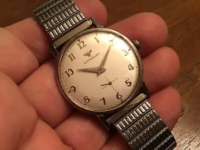 Vtg 1950s-60s Wittnauer Stainless Steel Men Watch Keeps Time Use Wrench 1200 • $119.99