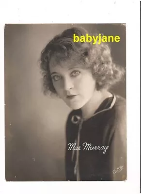 MAE MURRAY ORIGINAL 7X9 PHOTO BY EVAN STUDIOS 1910's PORTRAIT DOUBLE WEIGHT • $34.99