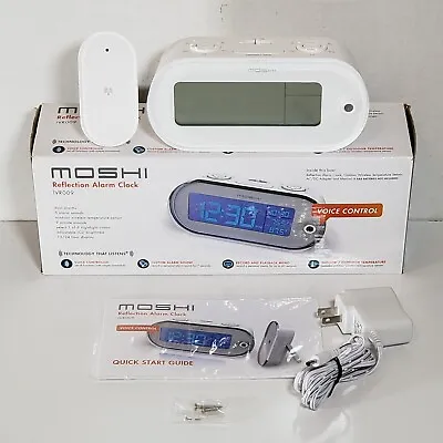 Moshi Talking Lighted Voice Control Reflection Alarm Clock IVR009 Tested Working • $56.95