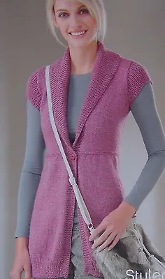 Ladies~long Waistcoat ~double Knit~knitting Pattern Size 32-42    (60g) • £1.99