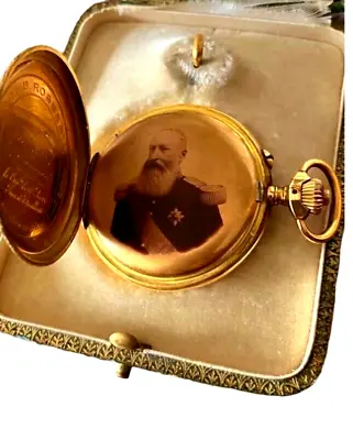 Longines 18K Gold King Leopold II Of Belgium Presentation Vintage Pocket Watch 5 • $7800