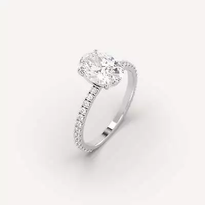 2.2 Carat Oval Cut Engagement Ring | Real Mined Diamond In 950 Platinum • $6860