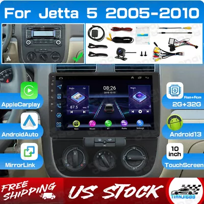 32G For VW Jetta 5 2005-2010 Carplay Android 13 Car Stereo Radio GPS Navi Player • $136.59