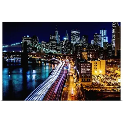 Brooklyn Bridge And Lower Manhattan Poster Art Print New York City Home Decor • $29.99