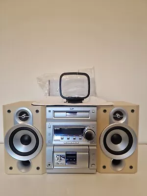 JVC UX-P5R Silver Micro Component System Set Radio CD Player Tape Aux Untested • £24.99