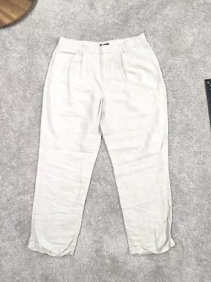 $15.99 • Buy Dockers Premium Linen Blend Pants Mens 34x29 Creme Tan Beige Flat Front Beach