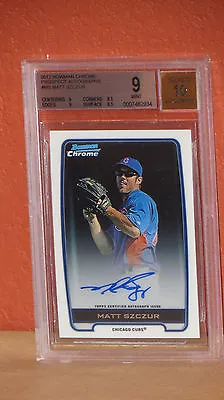 2012 Bowman Chrome Prospect Autos Matt Szczur Card BGS 9 Auto 10. • $23.99