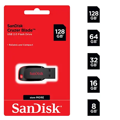 SanDisk 8GB 16GB 32GB 64GB 128GB USB Flash Drive Thumb Memory Stick Pen Lot Pack • $9.95