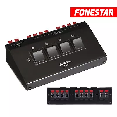 4 Way Audio Speaker Selector Metal Bodied Switch Box Stereo Switcher Home • £44.99