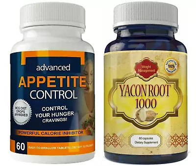 Appetite Control Fat Burner & Yacon Root Weight Management Dietary Supplements • $33.49