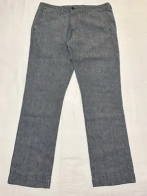 Billy Reid Muscle Shoals Linen/Cotton Pants Sz. 34 Made In USA| Grayish Blue EUC • $80