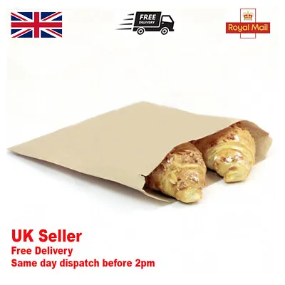 £3.15 • Buy Brown Kraft Strong Paper Food Bags Strung Sandwiches Groceries Sweet Gift Retail