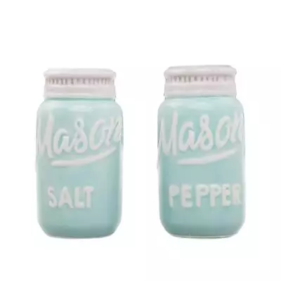 Mason Jar Blue Salt And Pepper Shakers - Cute Salt And Pepper Shakers Set Of ... • $24.12