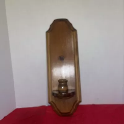 Vintage Wood Wall Sconce Candle Holder 15.5”X5.25” Cabin Country Farmhouse • $12.80