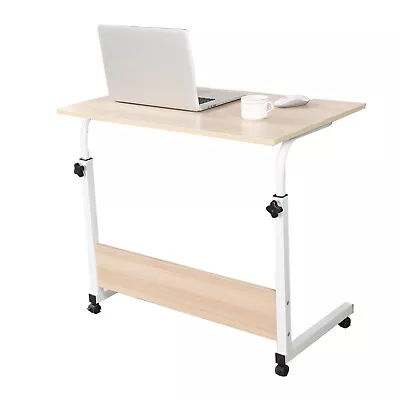 Movable Lifting Adjustable Bedside Computer Table Portable Laptop PC Desk Wooden • £23.79