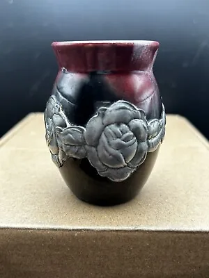 Drip Glazed Vase  Pewter  Flowers Art Nouveau Michael Andersen  Denmark Unmarked • $48