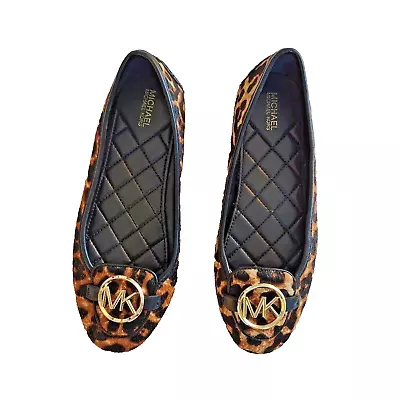 MICHAEL KORS Lillie Leopard Print Calf Hair Moccasin Size 6.5 • $25