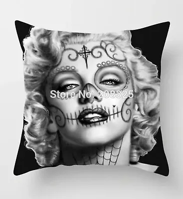 Marilyn Monroe Pillow Day Of The Dead Throw Pillow (Pillowcase Only) • £13.49