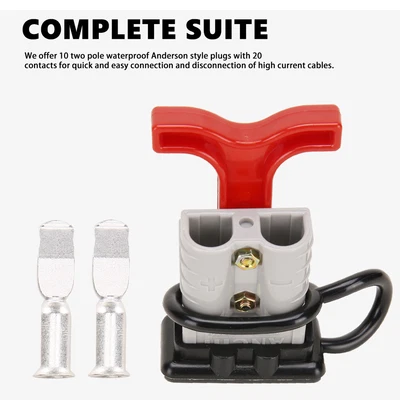 $24.65 • Buy Anderson Style Plug 50 Amp Dust Cover T Handle Terminals 12V Quick Release Plugs