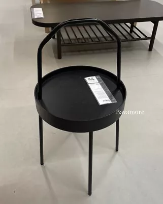 IKEA Side Table W/Handle BURVIK Modern Black 15  BRAND NEW 703.403.84 • $109.99