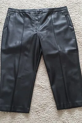 £19.99 • Buy M&S Evie Faux Leather Straight Leg Trousers - 7/8th - Black - 24 Short BNWT