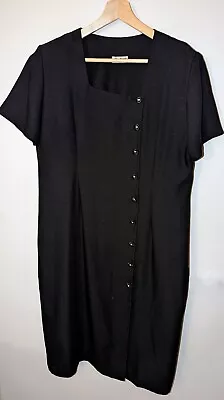 £15 • Buy Berketex Vintage Suit Dress Blazer Pencil Dress Black Size 18 Button Up Teacher 