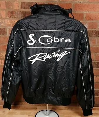 Cobra Racing Hooded Jacket By Swingster Mens Large Black Vintage  • $58