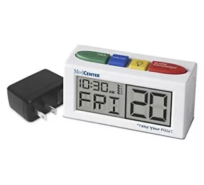 MEDCENTER Pill Reminder Talking Alarm Clock Loud Easy Set Multiple Alarm NEW • $54.95