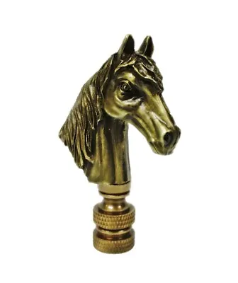 Lamp Finial-HORSE HEAD-Aged Brass Finish Highly Detailed Metal Casting • $14