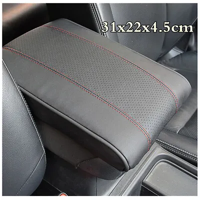 Car Armrest Pad Cover Center Console Box Pu Leather Cushion Mat Black Red Line • $29.60