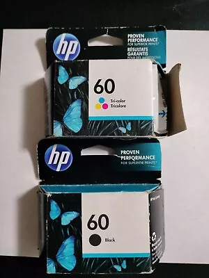 HP 60 Black & HP 60 Tri-Color Combo N9H63FN CC640WN CC643WN Sealed - New • $17.99