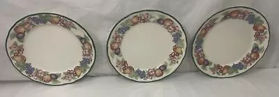 Epoch Market Day E801 Indonesia 3 Salad Plates 7 3/4  Diameter. Scalloped Edge . • $40