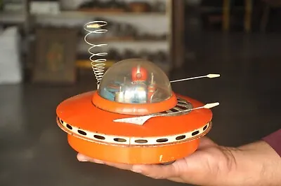Vintage Cragstan Yoshiya Flying Saucer With Pilot Japan Battery Tin Toy • $247.50