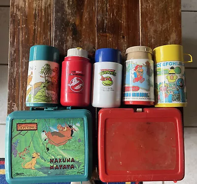 Vintage Lunchboxes And Thermos/Super Mario Sesame Street Lion King TMNT……. • $11