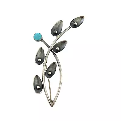 Maricela Sterling Turquoise Pin Ysidro Garcia Pina Vintage Mexican Silver Brooch • $49.95