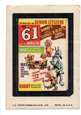 1974 Wacky Packages Series 11     61 MAGAZINE      Tan Back • $6.99