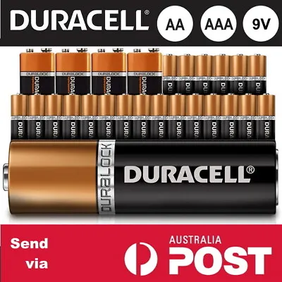 20x 10x 5x Genuine Duracell AA AAA 9V Battery Coppertop Alkaline Batteries AU • $14.93