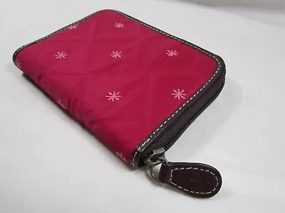 New Pink Leather Eddie Bauer Wallet. Cross-stitched Snowflake Design Retired • $34.99