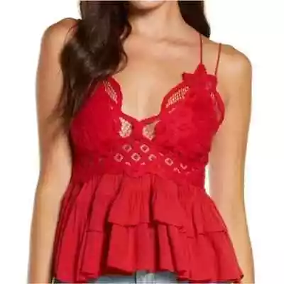 Free People Adella Cami Cherry Red Size Small • $34.90