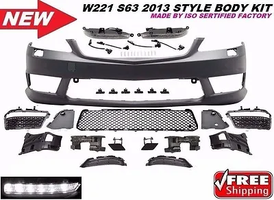 MB 07-13 W221 S-Class S65 S63 Amg Style Front Bumper Cover Drl S550 S600 No Pdc • $799