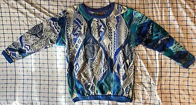 Vintage Multicolor COOGI Cotton Sweater Blue White Size Small RARE Biggie Smalls • $749.99