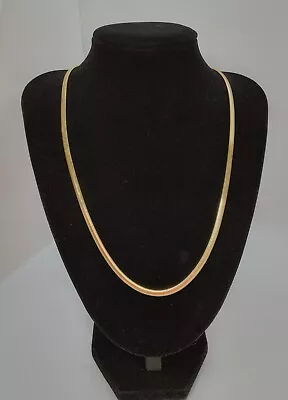 £6.99 • Buy Gold Tone Long Flat Snake Chain Link Slinky Necklace 24 