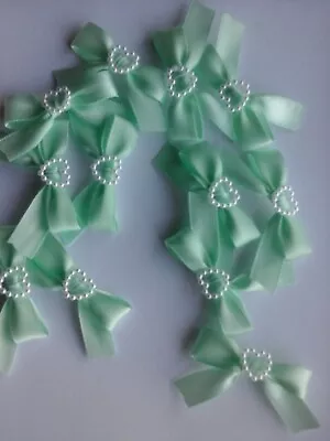 20/40 Small Ribbon Bows Pre Tied Self  Adhesive Bows  Gift Diy Decoration Bows • £1.99
